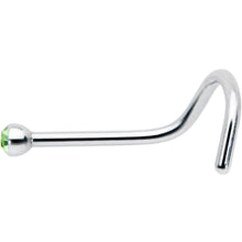Load image into Gallery viewer, 20G Stainless Steel Green Gem Micro Nose Ring Twister