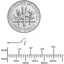Load image into Gallery viewer, 20G Stainless Steel Pink Gem Micro Nose Ring Twister