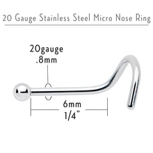 Load image into Gallery viewer, 20G Stainless Steel 2mm Ball Nose Screw