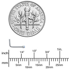 Load image into Gallery viewer, 20G Stainless Steel Light Blue Gem Micro Nose Ring L-Shaped