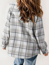 Load image into Gallery viewer, Plaid Snap Down Plush Hooded Jacket Soft & Warm Women Outerwear Cozy And Comfortable Jacket