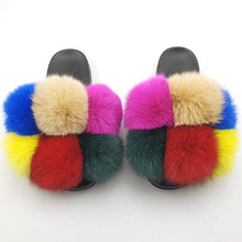 Load image into Gallery viewer, New SeasonSummer Women Slippers Faux Fur Slides For Women Fluffy Slippers House Shoes Woman Slippers Open Toe Fuzzy Fur Slippers Girls Fluffy House Slides Outdoor Indoor Slippers