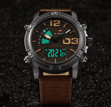Load image into Gallery viewer, Men's Multifunction Digital Analog Waterproof Watch With Alarm And Automatic Time Zones Unique Design Excellent Gift