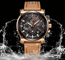 Load image into Gallery viewer, Men's Waterproof Modern Watch With Leather Belts, Stainless Steel Case Excellent Look Perfect Gift