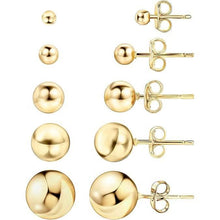 Load image into Gallery viewer, 14k Gold Ball Stud Earrings, High Polish Finish Ball Studs