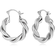 Load image into Gallery viewer, 14K Gold Plated Twisted Gold Chunky Hoop Earrings
