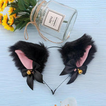 Load image into Gallery viewer, 15 Colors Beautiful Masquerade Halloween Cat Ears Cosplay Cat Ear Party Costume Bow Tie Bell Headwear Headband Gorgeous Hair Accessories For Women
