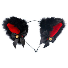 Load image into Gallery viewer, 15 Colors Beautiful Masquerade Halloween Cat Ears Cosplay Cat Ear Party Costume Bow Tie Bell Headwear Headband Gorgeous Hair Accessories For Women