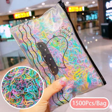 Load image into Gallery viewer, 1500Pcs/Bag Girls Colorful Small Disposable Rubber Bands Children Elastic Hair Bands Ponytail Holder Scrunchie Ponytail Holder Accessories for Women Girls