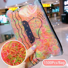 Load image into Gallery viewer, 1500Pcs/Bag Girls Colorful Small Disposable Rubber Bands Children Elastic Hair Bands Ponytail Holder Scrunchie Ponytail Holder Accessories for Women Girls