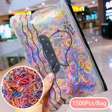 Load image into Gallery viewer, 1500Pcs/Bag Girls Colorful Small Disposable Rubber Bands Children Elastic Hair Bands Ponytail Holder Scrunchie Ponytail Holder Accessories for Women Girls