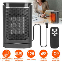Load image into Gallery viewer, 1500W Electric Space Heater Ceramic Heater Fan with 3 Modes Remote Control Digital Display
