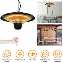 Load image into Gallery viewer, 1500W Outdoor Hanging Patio Ultra-Quiet Electric Heating Lamp