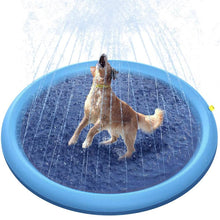 Load image into Gallery viewer, 150cm Pet Play Water Spray Splash Mat Inflatable Sprinkler Cushion Pads Outdoor Garden Fountain Toy Tub Swimming Pool for Kids And Dog Portable Inflatable Water Toy Paddling Pools for Pets Inflatable Splash Sprinkler Pad