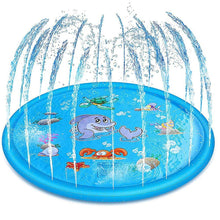 Load image into Gallery viewer, 150cm Pet Play Water Spray Splash Mat Inflatable Sprinkler Cushion Pads Outdoor Garden Fountain Toy Tub Swimming Pool for Kids And Dog Portable Inflatable Water Toy Paddling Pools for Pets Inflatable Splash Sprinkler Pad