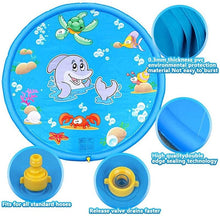 Load image into Gallery viewer, 150cm Pet Play Water Spray Splash Mat Inflatable Sprinkler Cushion Pads Outdoor Garden Fountain Toy Tub Swimming Pool for Kids And Dog Portable Inflatable Water Toy Paddling Pools for Pets Inflatable Splash Sprinkler Pad