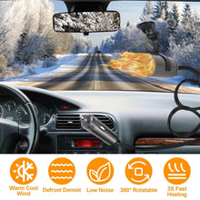 Load image into Gallery viewer, 150W Portable Car Heater 2-in-1 Heating Cooling Fan Rotatable Demister Defroster