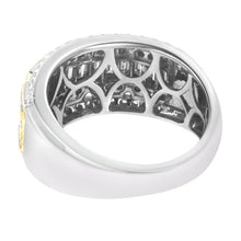 Load image into Gallery viewer, 10K White and Yellow Gold 1.00 Cttw Baguette and Round cut Diamond Art Deco Multi-Row Ring Band (I-J Color, I1-I2 Clarity) - Ring Size 7