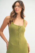Load image into Gallery viewer, Ruffled Hem Sleeveless Crochet Knit Midi Dress For Women – Crochet Knit Dress, Unique Ruffled Hem Dress, Sleeveless Midi Dress, Summer Midi Dress, Elegant Crochet Dress