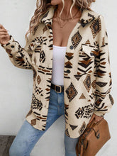 Load image into Gallery viewer, Girls Modern Geometric Button Up Dropped Shoulder Jacket Unique Retro Minimalist Outerwear