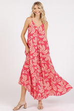Load image into Gallery viewer, New Summer Printed V-Neck Maxi Cami Dress with Pockets – Chic and Functional Flattering Dress with Ruched Details