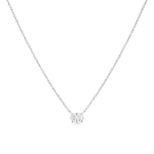 Load image into Gallery viewer, 14K White Gold 1/2 Cttw Lab Grown Oval Shape Solitaire Diamond East West 18" Pendant Necklace (E-F Color, VS1-VS2 Clarity)