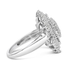 Load image into Gallery viewer, Sterling Silver 2.0 Cttw Diamond Oval Halo Cocktail Ring