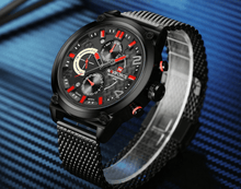 Load image into Gallery viewer, Men's Multifunction Analog Quartz Watches Waterproof Wrist Watch With Stainless Steel Mesh Band Excellent Design Perfect Gift