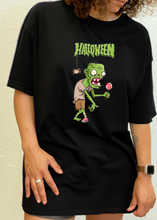 Load image into Gallery viewer, Halloween Green Monster Unisex Bamboo Viscose/Organic Cotton Short Sleeve Graphic T-Shirt