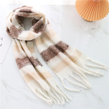 Load image into Gallery viewer, New Luxury Winter Soft Head Wraps Plaid Scarf Shawls Cashmere Warm Cashmere Scarves Rainbow For Women