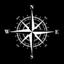 Load image into Gallery viewer, 15cm*15cm Art Design Vinyl Compass Sticker Vinyl Decal Sticker Compass Stickers Decal for Car Hood Auto Body Side Door Compass Graphics Car Stickers Waterproof Vinyl Stripe Decal Sticker Car Stickers Decals Black/Silver