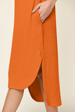 Load image into Gallery viewer, Double Take Full Size Round Neck Short Sleeve Slit Dress Stylish & Comfortable Casual Dress