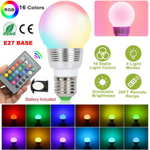 Load image into Gallery viewer, 16 Colors Change LED Bulbs E27 3W RGD Dimmable Mood Lighting Lamp