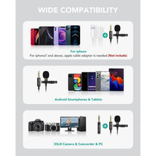 Load image into Gallery viewer, 16 Feet Single Head Lavalier Lapel Microphone Omnidirectional Condenser Mic