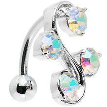 Load image into Gallery viewer, Top Mount Aurora Gem Vine Belly Ring
