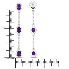 Load image into Gallery viewer, 2.04 Carat Genuine Amethyst .925 Sterling Silver Earrings