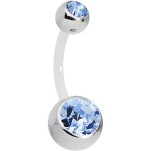 Load image into Gallery viewer, Solar Blue Double Gem Bioplast Belly Ring