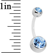 Load image into Gallery viewer, Solar Blue Double Gem Bioplast Belly Ring