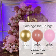 Load image into Gallery viewer, 167Pcs Retro Pink Balloons Arch Kit Gold Latex Balloons For Wedding Anniversary Birthday Party Decoration Girl Birthday Party Decoration