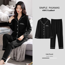 Load image into Gallery viewer, 100% Cotton New Trendy Pajamas For Women Full Sleeves Pajamas Button Down Winter Sleepwear Set Women White Cotton Pajamas Women's Loose Size V-neck Home Suit Long Sleeve Wide Leg Pants Pajamas Casual Home wear