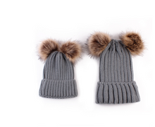 Load image into Gallery viewer, Modern Trend Children's Winter Toddler Baby Kids hat Cap With Two Double Pompom Ears Funny Hat