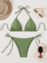 Load image into Gallery viewer, Swimwear Women Bandage Women Triangle Bathing Suits 2 Pieces Bikini Bowknot Swimsuit Bikini Set Swimwear Bikini Sets Bikinis Bathing Suit Push Up Swimsuit Summer Beachwear