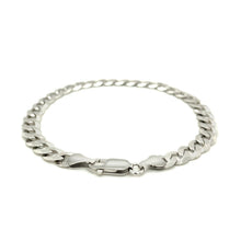 Load image into Gallery viewer, Rhodium Plated 7.2mm Sterling Silver Curb Style Bracelet