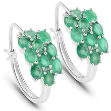 Load image into Gallery viewer, 7.80 Carat Genuine Zambian Emerald .925 Sterling Silver 3 Piece Jewelry Set (Ring, Earrings, and Pendant w/ Chain)