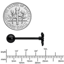Load image into Gallery viewer, Black Titanium Anodized 3-D Spider Barbell Tongue Ring