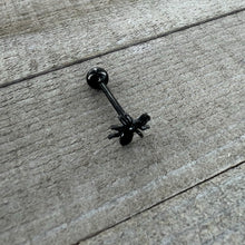 Load image into Gallery viewer, Black Titanium Anodized 3-D Spider Barbell Tongue Ring