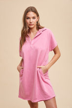 Load image into Gallery viewer, Simple Classic Pink Short Sleeve Dress Comfortable Women Dress Minimalist Casual Design