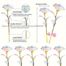 Load image into Gallery viewer, 10pcs Realistic Gilded Eternal Roses & Crystal Flowers - Plastic Artificial Roses Suitable for Valentine's Day, Christmas, Weddings, Birthdays, Anniversaries - Elegant Table Centerpiece, Wedding Bouquets, & Decorations - -Las