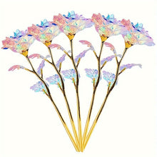 Load image into Gallery viewer, 10pcs Realistic Gilded Eternal Roses & Crystal Flowers - Plastic Artificial Roses Suitable for Valentine's Day, Christmas, Weddings, Birthdays, Anniversaries - Elegant Table Centerpiece, Wedding Bouquets, & Decorations - -Las