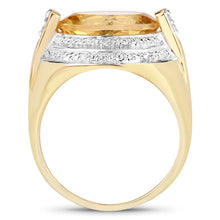 Load image into Gallery viewer, 4.56 Carat Genuine Citrine and White Diamond .925 Sterling Silver Ring